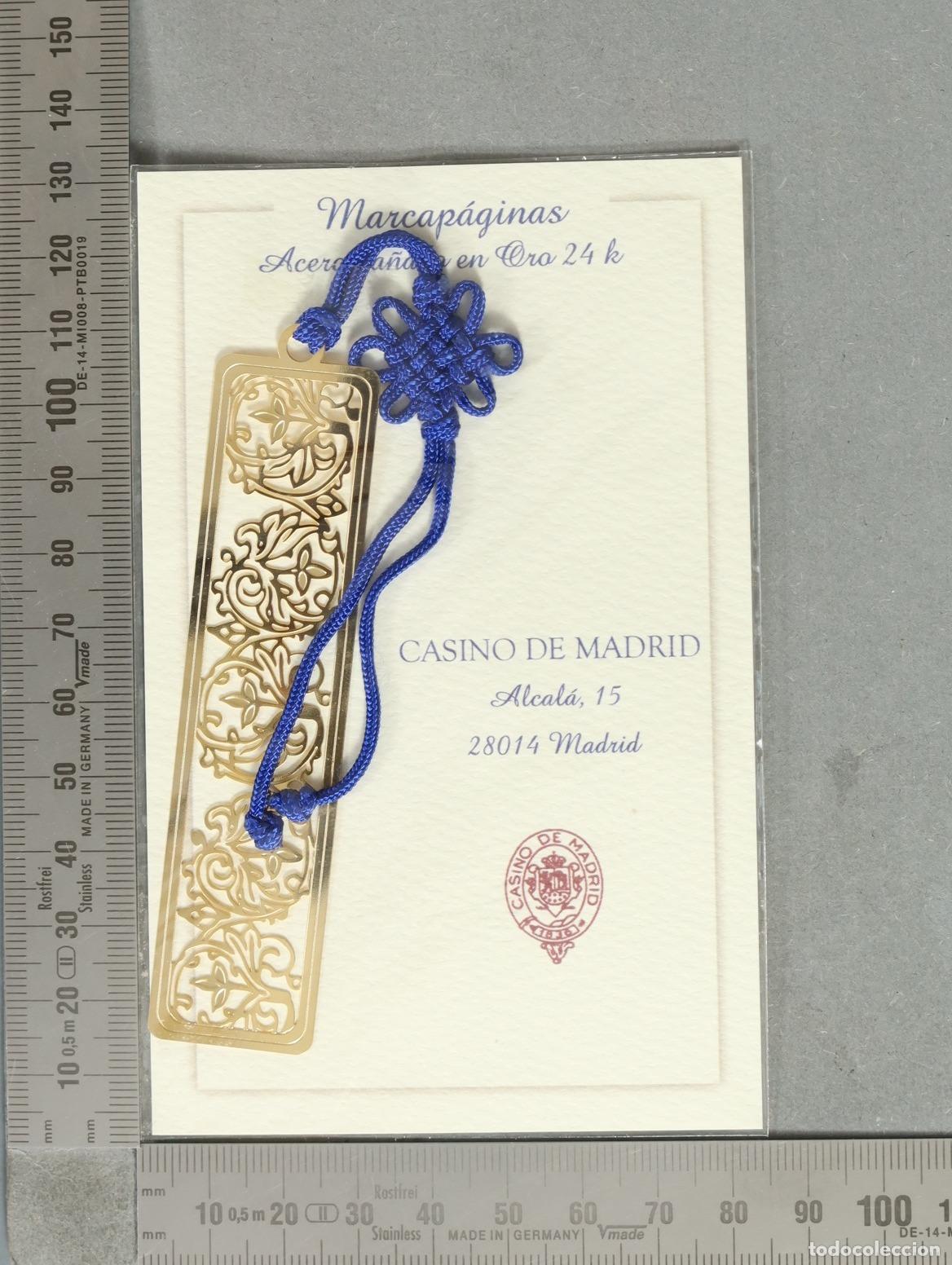 Coleccionismo marcap&aacute;ginas: MARCAPAGINAS. Marcap&aacute;ginas Casino de Madrid - Acero ba&ntilde;ado en Oro 24 k