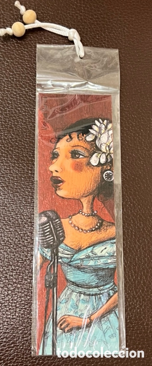 Coleccionismo marcap&aacute;ginas: Marcapaginas. Cantante. Ilustradora Virginia Garc&iacute;a Mart&iacute;nez. Murcia.