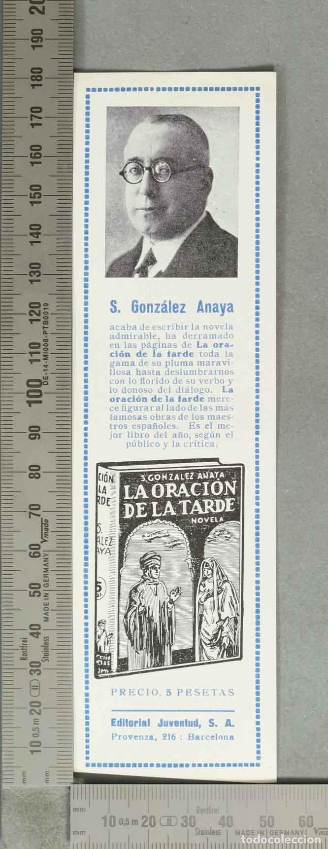 Coleccionismo marcap&aacute;ginas: MARCAPAGINAS. S GONZALEZ ANAYA. EDITORIAL JUVENTUD. LA ORACION DE LA TARDE