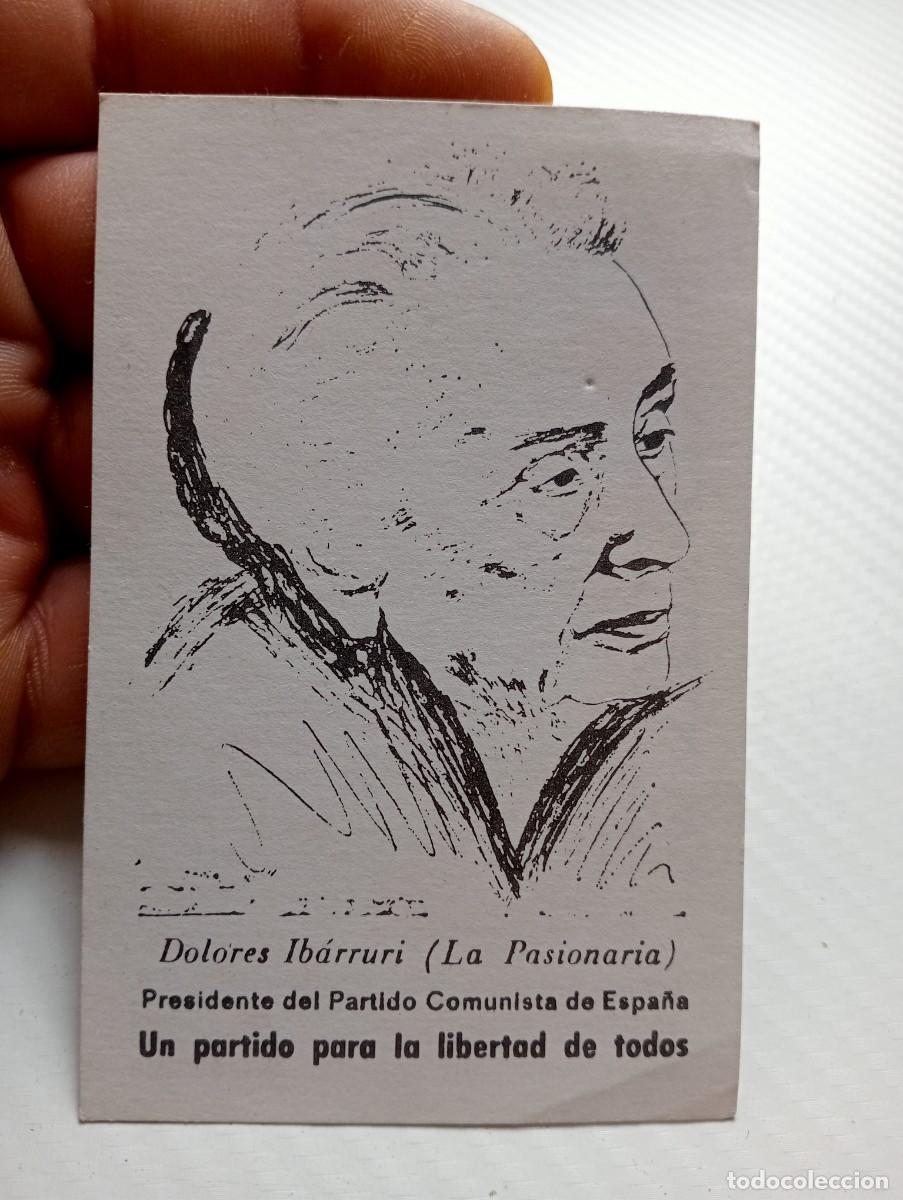 Coleccionismo marcap&aacute;ginas: TARJETA MARCAPAGINAS DOLORES IBA&Uacute;RRI LA PASIONARIA PARTIDO COMUNISTA DE ESPA&Ntilde;A EPOCA TRANSICI&Oacute;N