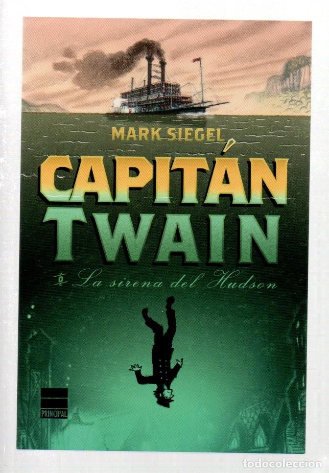 Coleccionismo marcap&aacute;ginas: POSTAL - MARCAPAGINAS, CAPIT&Aacute;N TWAIN - LA SIRENA DEL HUDSON. MARK SIEGEL. PRINCIPAL.