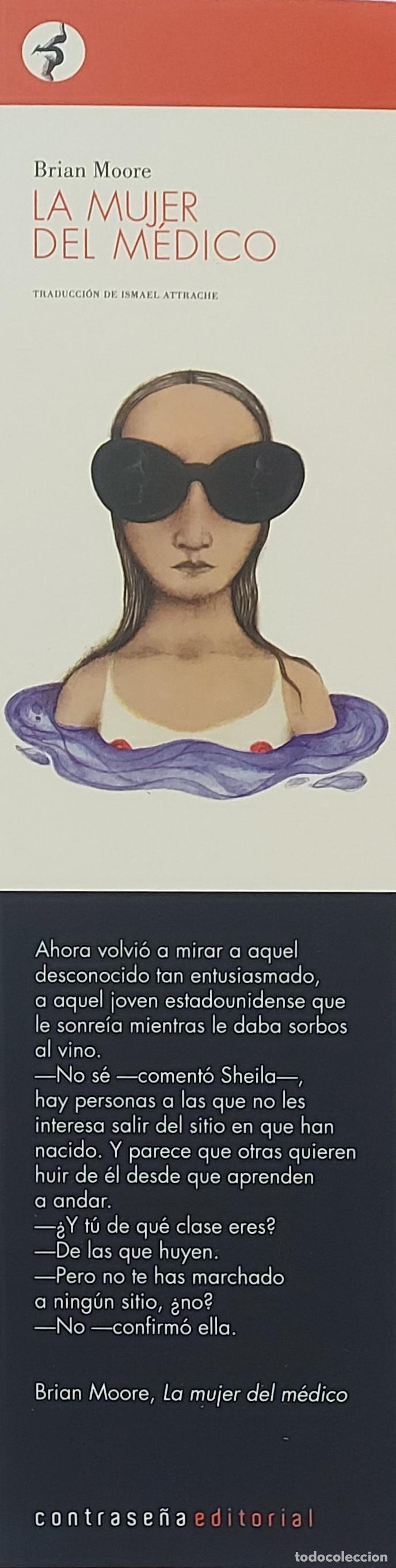 Coleccionismo marcap&aacute;ginas: MARCAPAGINAS - CONTRASE&Ntilde;A EDITORIAL - BRIAN MOORE - LA MUJER DEL MEDICO
