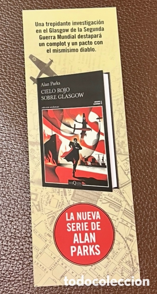 Coleccionismo marcap&aacute;ginas: Marcapaginas. Alan Parks. Cielo Rojo sobre Glasgow. Tusquets.