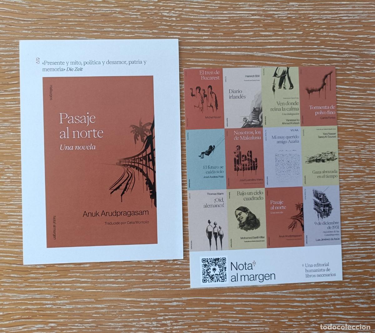 Coleccionismo marcap&aacute;ginas: MARCAP&Aacute;GINAS TAMA&Ntilde;O POSTAL - NOTA AL MARGEN - PASAJE AL NORTE - ANUK ARUDPRAGASAM