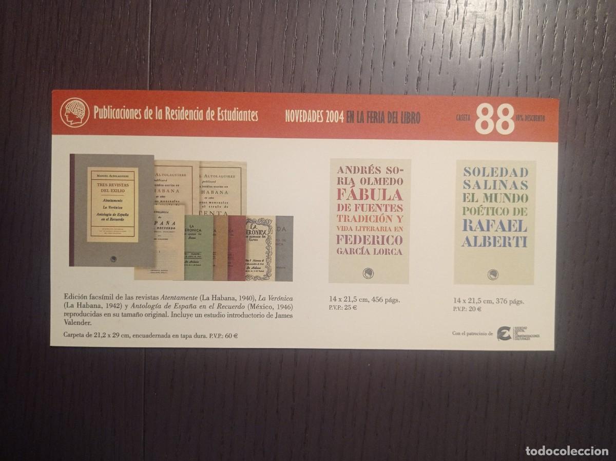 Coleccionismo marcap&aacute;ginas: MARCAP&Aacute;GINAS. TAMA&Ntilde;O POSTAL GRANDE. PUBLICACIONES DE LA RESIDENCIA DE ESTUDIANTES