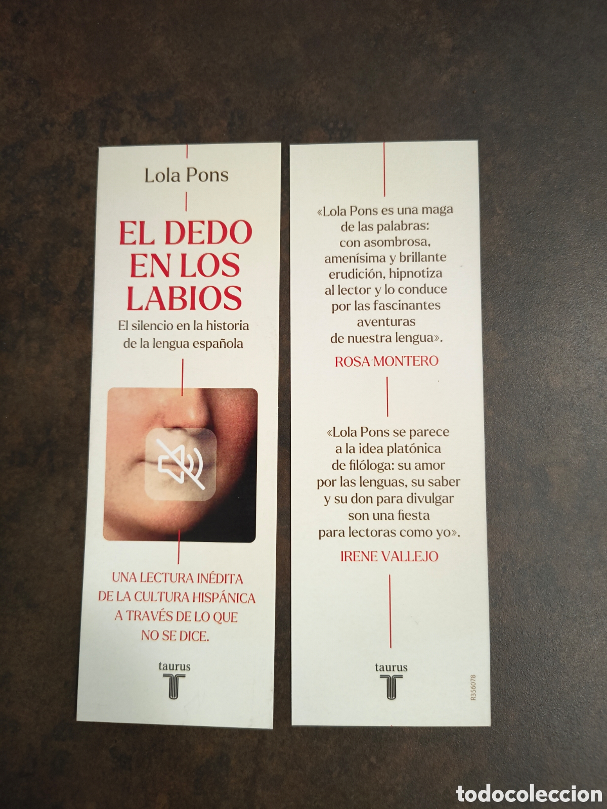 Coleccionismo marcap&aacute;ginas: MARCAPAGINAS EL DEDO EN LOS LABIOS-LOLA PONS-TAURUS - Foto 1