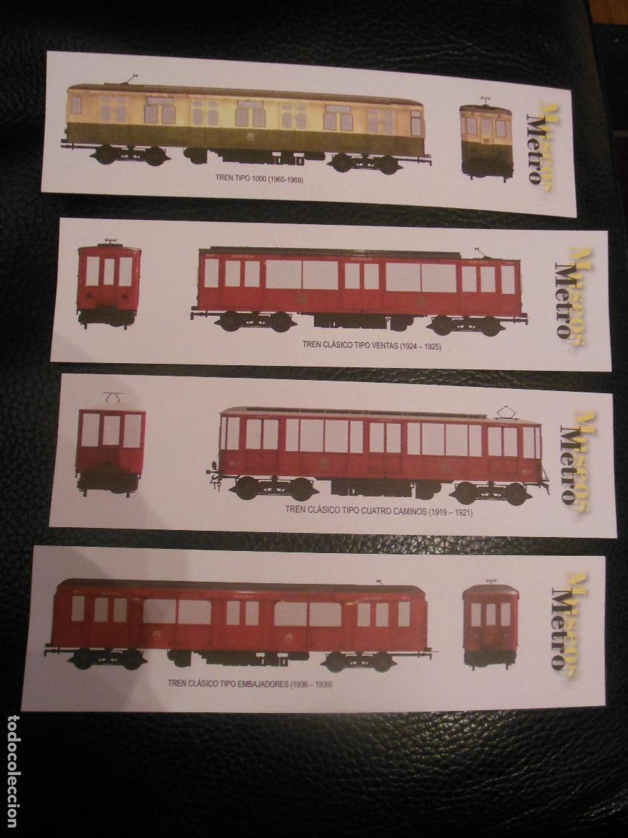 Coleccionismo marcap&aacute;ginas: 4 MODELOS DE MARCAPAGINAS DEL METRO DE MADRID BILLETE TREN