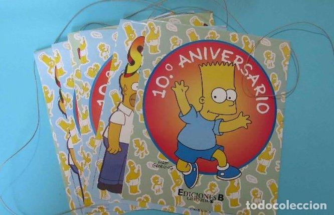 Coleccionismo marcap&aacute;ginas: LOS SIMPSON. 10 ANIVERSARIO. MATT GROENING. EDICIONES B. GUIRNALDA CON 7 BANDEROLAS