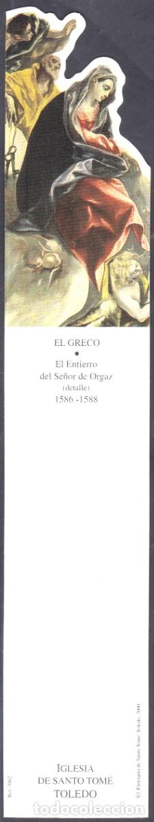 Coleccionismo marcap&aacute;ginas: Marcap&aacute;ginas troquelado de el Greco el entierro del Se&ntilde;or de Orgaz, Iglesia Santo Tome Toledo