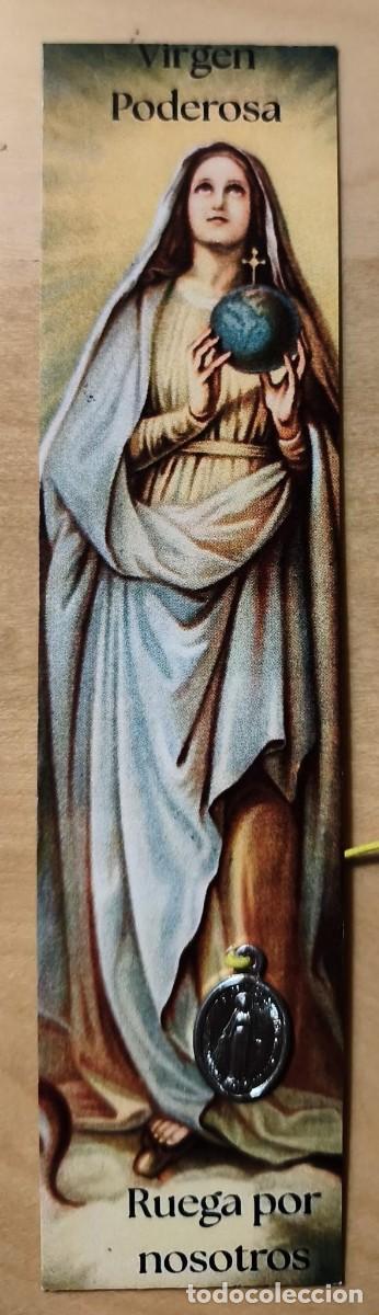 Coleccionismo marcap&aacute;ginas: P 95 - Punto libro / marcap&aacute;ginas Virgen Poderosa con una medalla Virgen Milagrosa