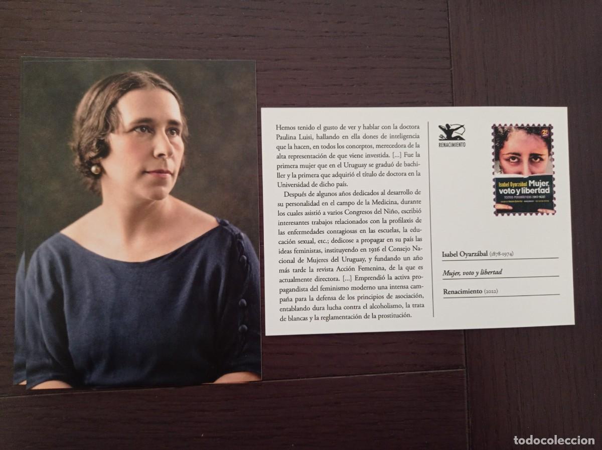 Coleccionismo marcap&aacute;ginas: MARCAP&Aacute;GINAS. TAMA&Ntilde;O POSTAL. RENACIMIENTO. ISABEL OYARZ&Aacute;BAL. MUJER, VOTO Y LIBERTAD