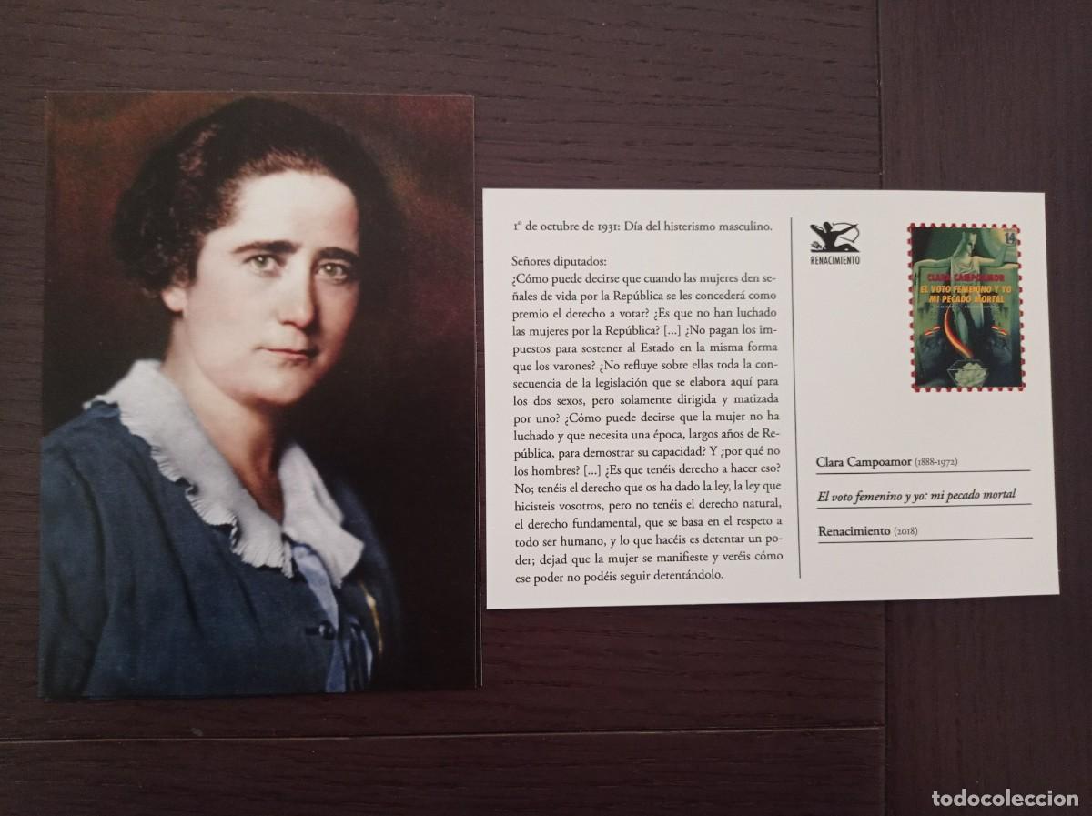 Coleccionismo marcap&aacute;ginas: MARCAP&Aacute;GINAS. TAMA&Ntilde;O POSTAL. RENACIMIENTO. CLARA CAMPOAMOR. EL VOTO FEMENINO Y YO: MI PECADO MORTAL