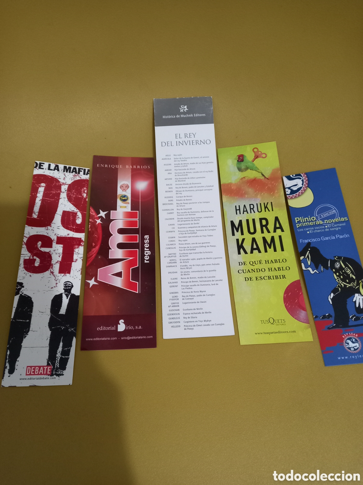 Coleccionismo marcap&aacute;ginas: Lote 5 marcap&aacute;ginas: Plinio, Cosa Nostra, Rey del invierno, Ami regresa, Murakami