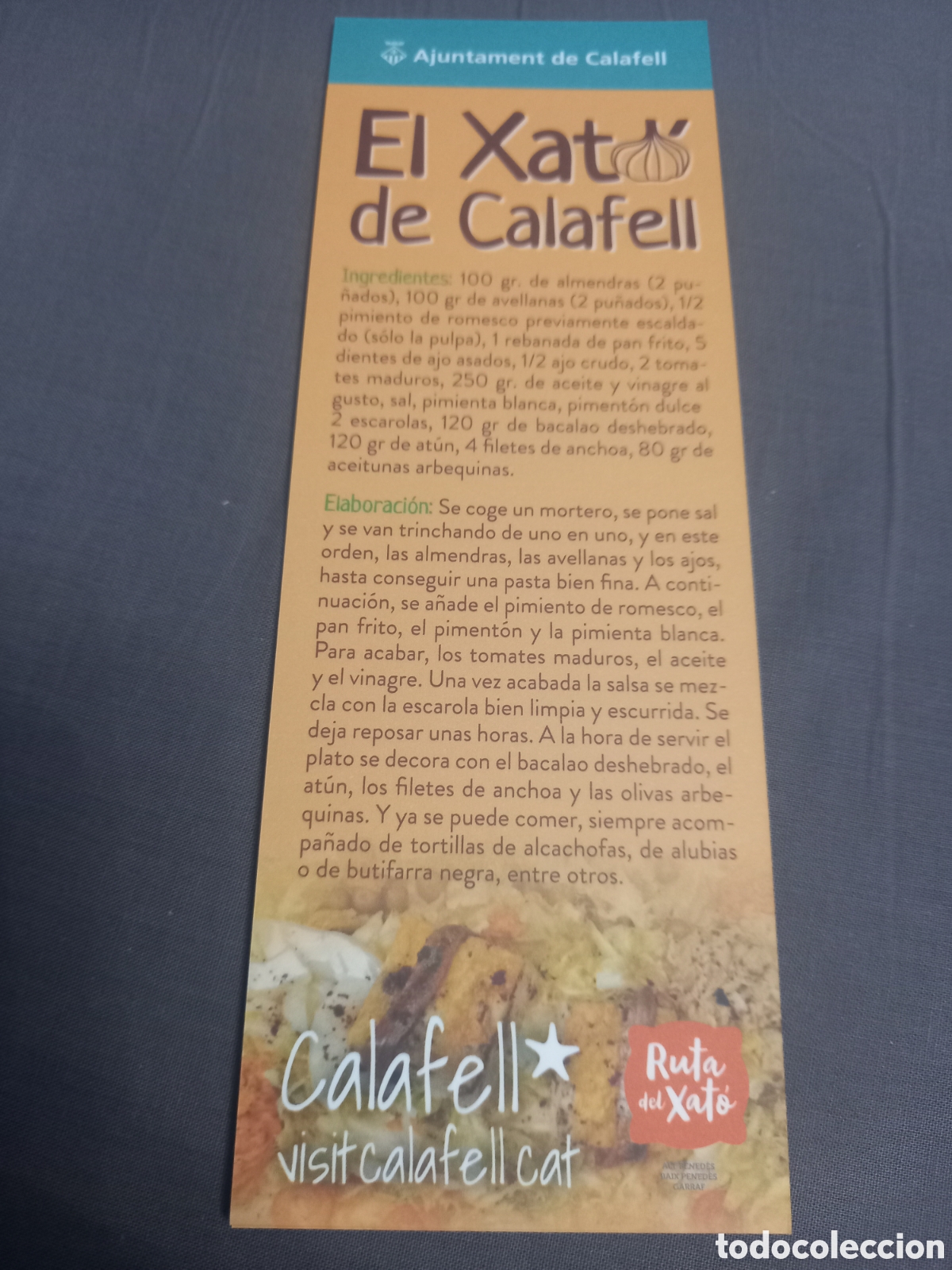 Coleccionismo marcap&aacute;ginas: Marcapaginas o punto de libro. El Xato de Calafell.