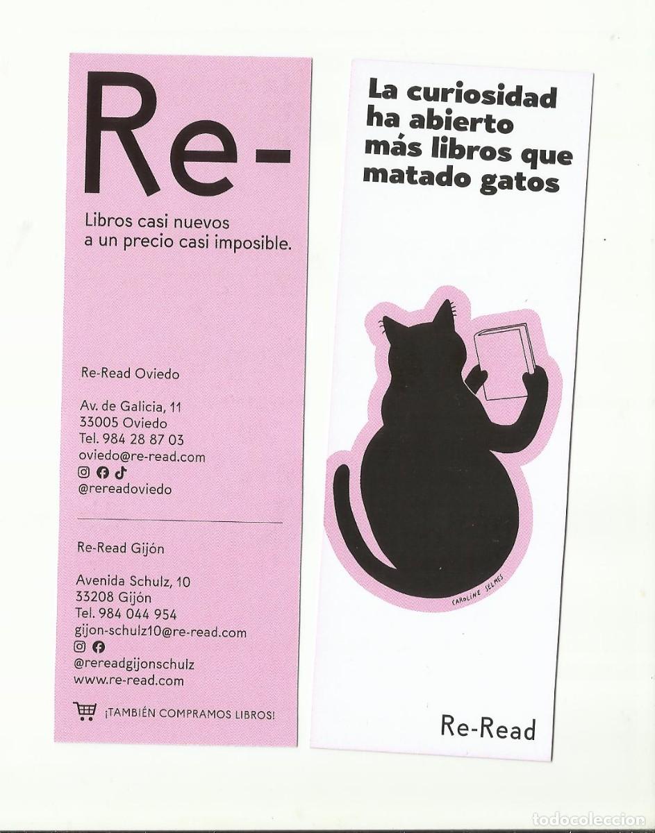 Coleccionismo marcap&aacute;ginas: marcap&aacute;ginas curiosidad gatos, librer&iacute;as Re-Read asturianas