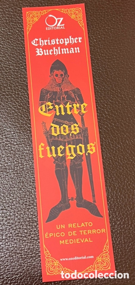 Coleccionismo marcap&aacute;ginas: Marcapaginas. Christopher Buehlman. Entre dos fuegos. Oz Editorial.