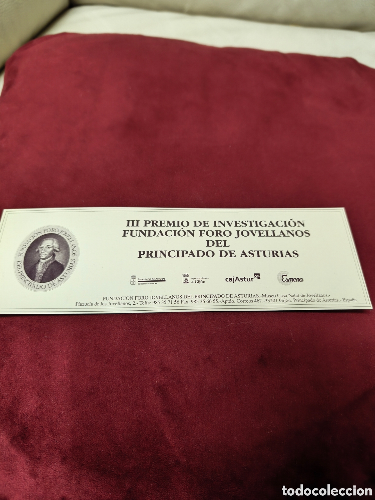 Coleccionismo marcap&aacute;ginas: Marcap&agrave;ginas.III Premio de Investigaci&oacute;n Fundaci&oacute;n Foro Jovellanos del Principado de Asturias.