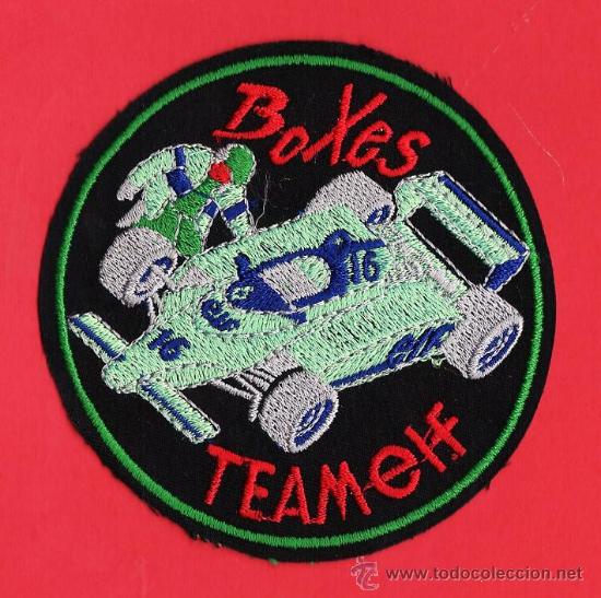 Coleccionismo deportivo: adhesivo / pegatina - parche - automovilismo - formula - boxes team elf - tela - a&ntilde;os 80