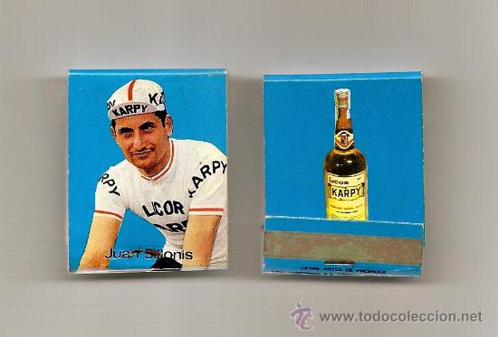 Coleccionismo deportivo: CAJA CERILLAS EQUIPO CICLISTA KARPY. JUAN SILLONIS. A&Ntilde;O 1970. NUEVA. CICLISMO