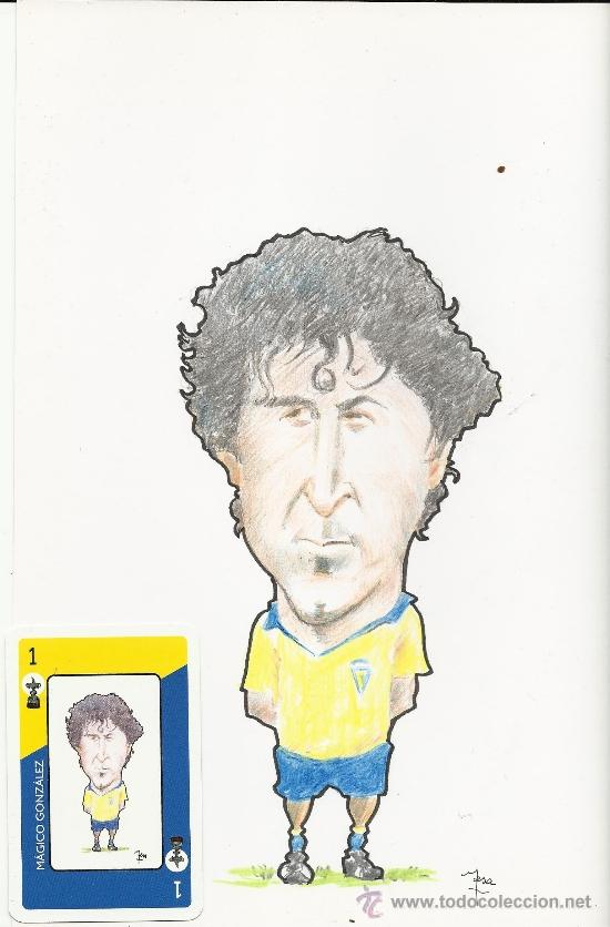 Coleccionismo deportivo: Las 40 caricaturas originales de la Baraja del Cadiz.