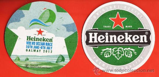 Coleccionismo deportivo: vela - posavasos- cerveza heineken - final volvo ocean race 2012 - galway /irlanda -enverso/ reverso