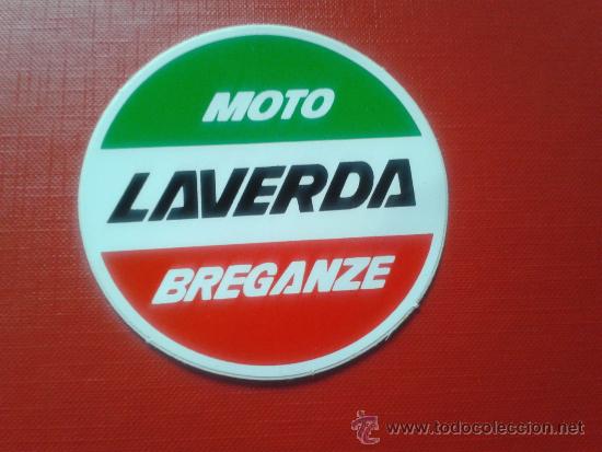 Colecionismo desportivo: Adhesivo pegatina escuder&iacute;a motocicletas competici&oacute;n campeonato moto Laverda Breganze
