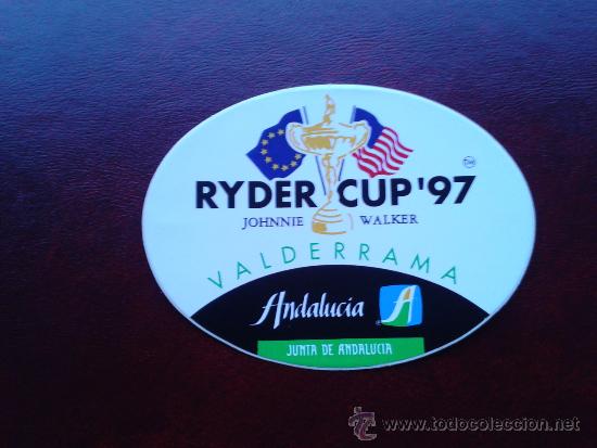 Sammelleidenschaft Sport: Adhesivo pegatina Ryder cup 1997 valderrama Severiano Ballesteros capit&aacute;n Europa contra USA