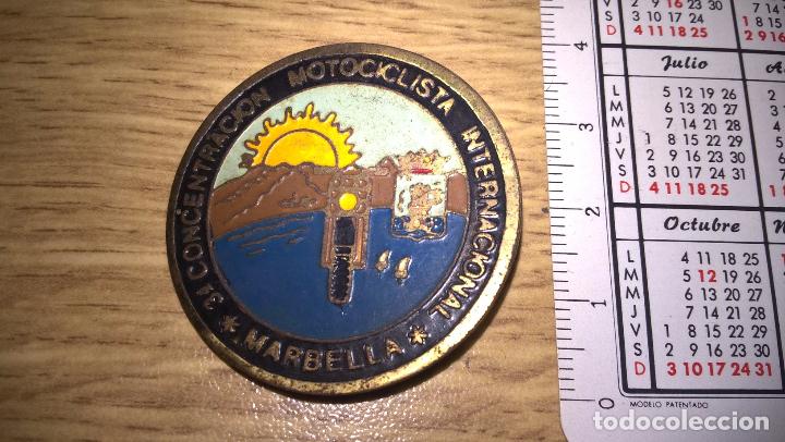 Sammelleidenschaft Sport: Motociclismo. Marbella, M&aacute;laga. Placa de concentraci&oacute;n motociclista internacional