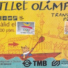 Coleccionismo deportivo: PROPAGANDA BILLET OLIMPIC CON SELLOS CONMEMORATIVOS DE OLIMPIADAS DE BARCELONA'92 -COBI