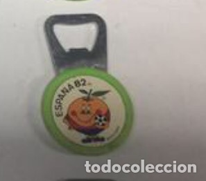 Coleccionismo deportivo: Abrelatas naranjito 82 - Foto 1