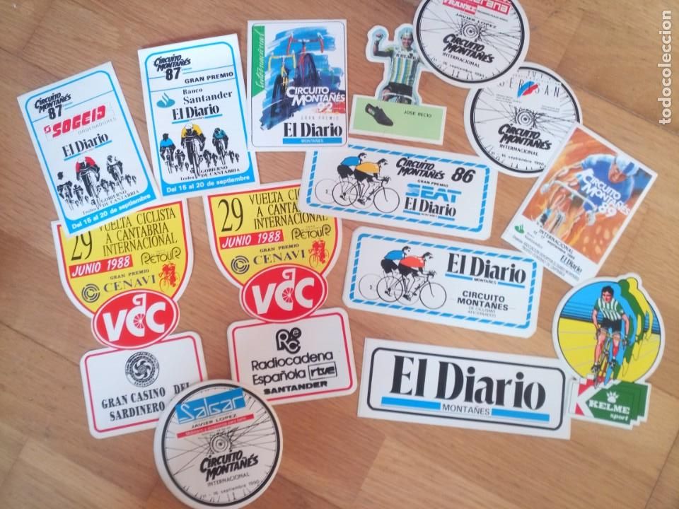 Coleccionismo deportivo: Lote pegatinas ciclismo bicicletas cantabria
