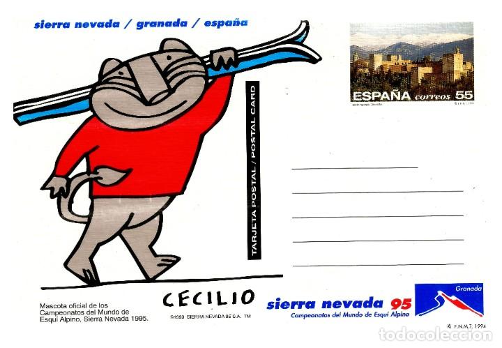 Coleccionismo deportivo: Cecilio. Postal. Mascota oficial Campeonatos del Mundo Esqu&iacute; Alpino. Sierra Nevada 1995