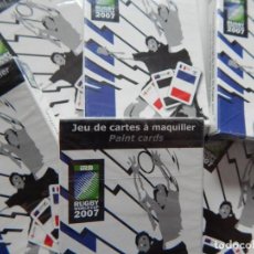 Coleccionismo deportivo: 7 NUEVOS, PRECINTADOS / JEU DE CARTES À MAQUILLER PAINT CARDS - RUGBY WORLD CUP 2007. Lote 299682433