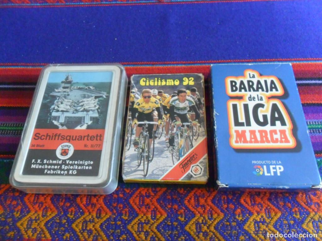 Coleccionismo deportivo: BARAJA COMPLETA CICLISMO 92 FOURNIER Y LA DE LIGA MARCA 97 98. REGALO SCHIFFSQUARTETT BARCOS ALEMANA