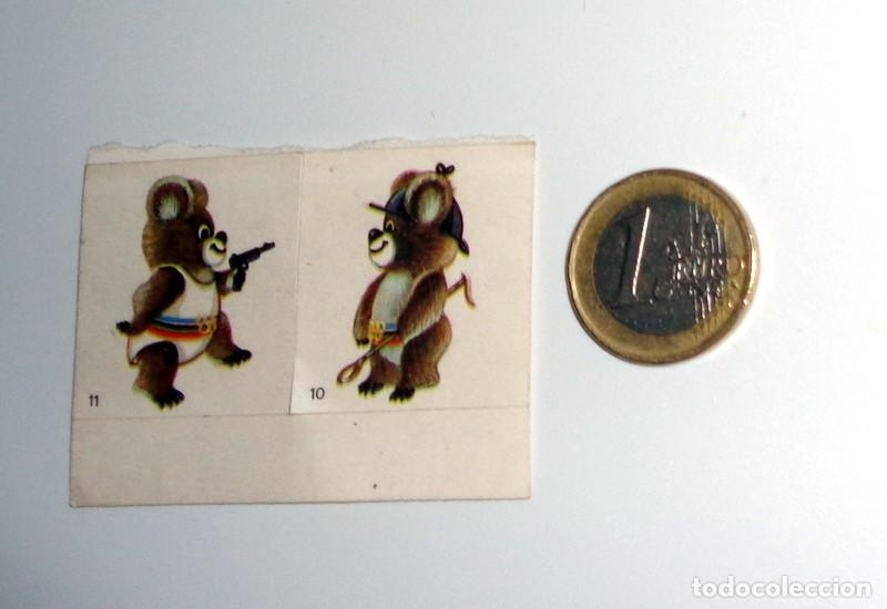 Coleccionismo deportivo: LOTE DOS CROMOS CROMITOS. OSITO MISHA MASCOTA JUEGOS OL&Iacute;MPICOS MOSC&Uacute; 80. COLA CAO