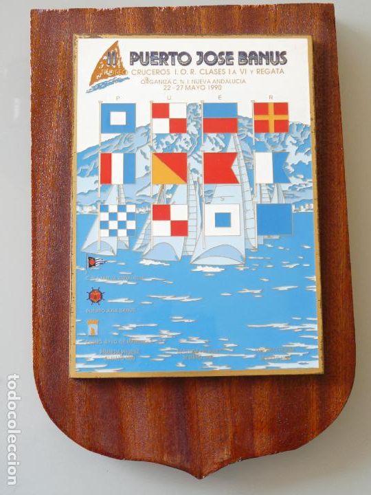 Sammelleidenschaft Sport: METOPA CUADRO DE REGATAS VELA. PUERTO JOS&Eacute; BAN&Uacute;S MARBELLA 1990 CRUCEROS IOR . 21CM 400GR