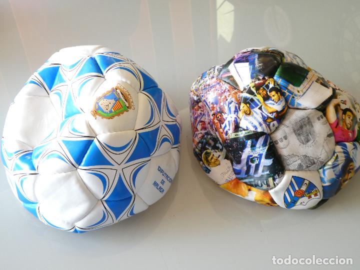 Sports collectibles: 2 BALONES F&Uacute;TBOL REGLAMENTO. M&Aacute;LAGA CF Y FEDERACI&Oacute;N MALAGUE&Ntilde;A. ROSALEDA JUGADORES. 720GR