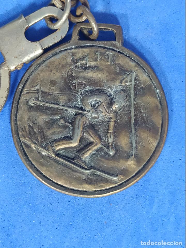 Coleccionismo deportivo: Llavero o Medalla de deportes Alegor&iacute;a Esqui Hermandad de empleados CAI 1987
