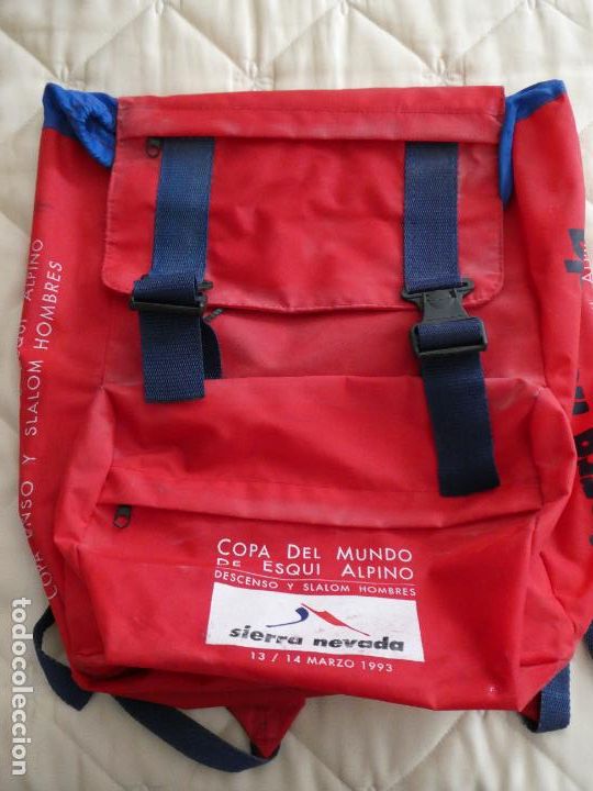 Collezionismo sportivo: MOCHILA DE DEPORTES. ESQU&Iacute; SIERRA NEVADA 1993 COPA DEL MUNDO DESCENSO SLALOM. 53X40CM. 500GR