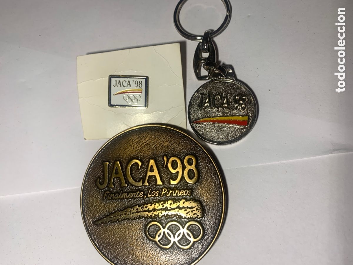 Coleccionismo deportivo: Medalla,llavero y pin juegos olimpicos jaca 1998