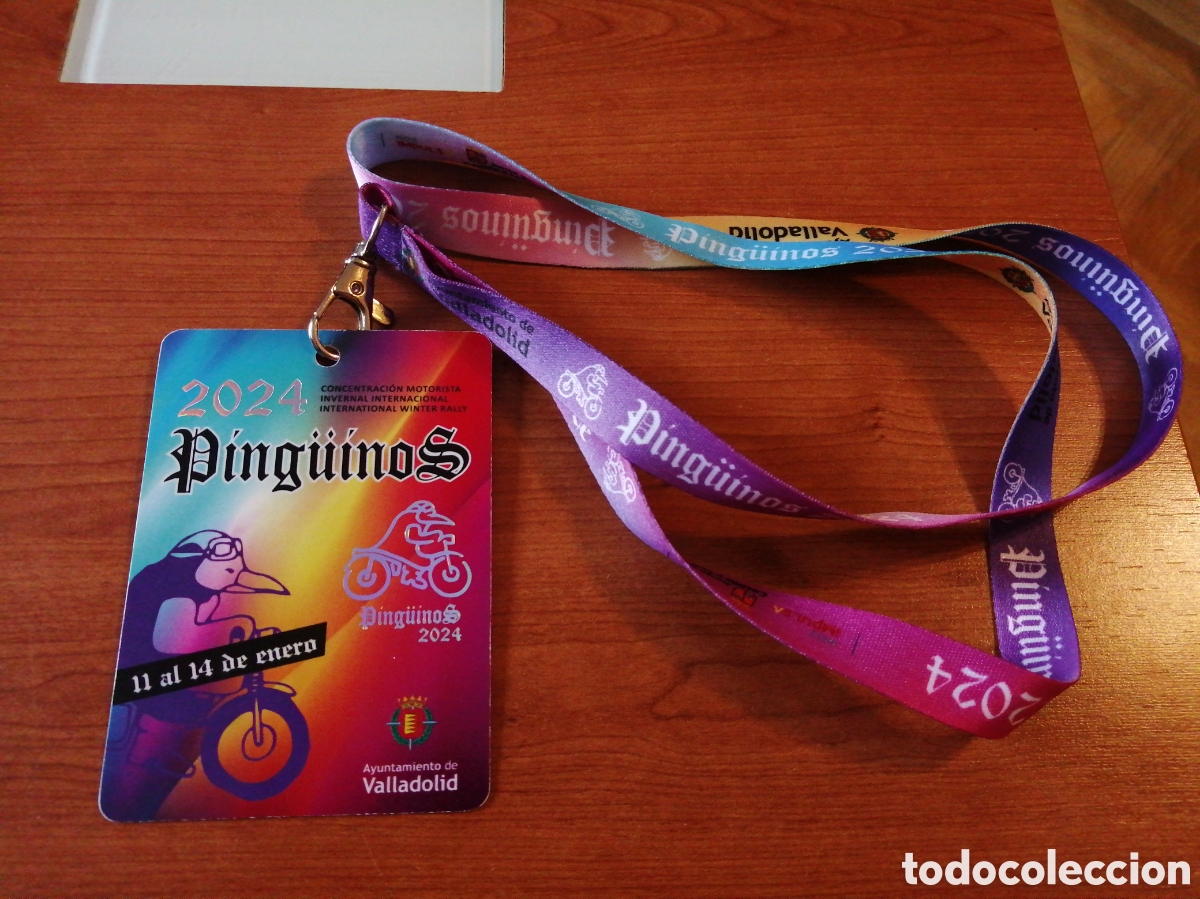 Coleccionismo deportivo: Ping&uuml;inos 2024. Acreditaci&oacute;n de la concentraci&oacute;n motorista motera de Valladolid