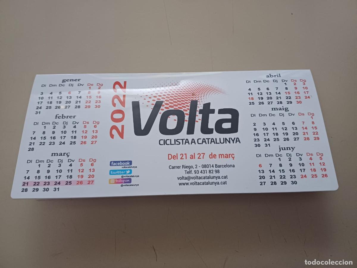 Coleccionismo deportivo: Calendario mesa Volta ciclista de Catalunya 2022 Vuelta Catalu&ntilde;a (pl&aacute;stico) REF cajas varios