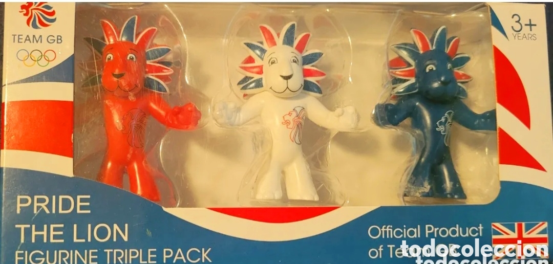 Coleccionismo deportivo: Bonito lote completo 3 figuras pvc Pride the Lion mascotas team GB Juegos Olimpicos Londres 2012