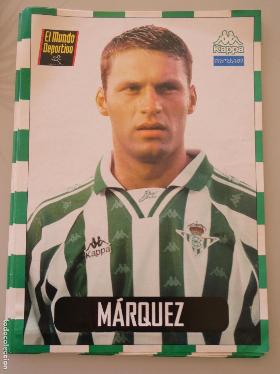 Sammelleidenschaft Sport: L&Aacute;MINA DEL REAL BETIS BALOMPI&Eacute; CLUB DE F&Uacute;TBOL 1996 1997. MUNDO DEPORTIVO. 13 LUIS MARQUEZ 65