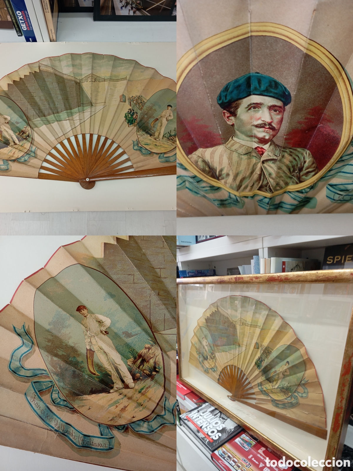 Sammelleidenschaft Sport: ANTIGUO ABANICO PELOTARI CESTA PUNTA ABANDO BILBAO 1885 TXIKITO DE EIBAR PELOTA VASCA S.XIX JAI ALAI