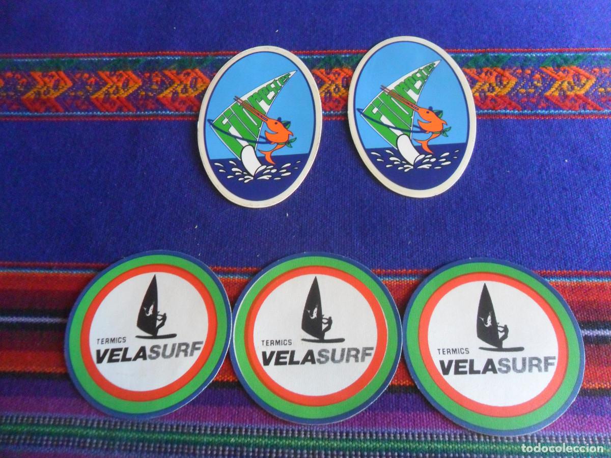 Coleccionismo deportivo: LOTE 3 PARCHE TELA T&Eacute;RMICA TERMICS VELASURF VELA SURF. REGALO 2 PEGATINA ADHESIVO FIBRESTER.