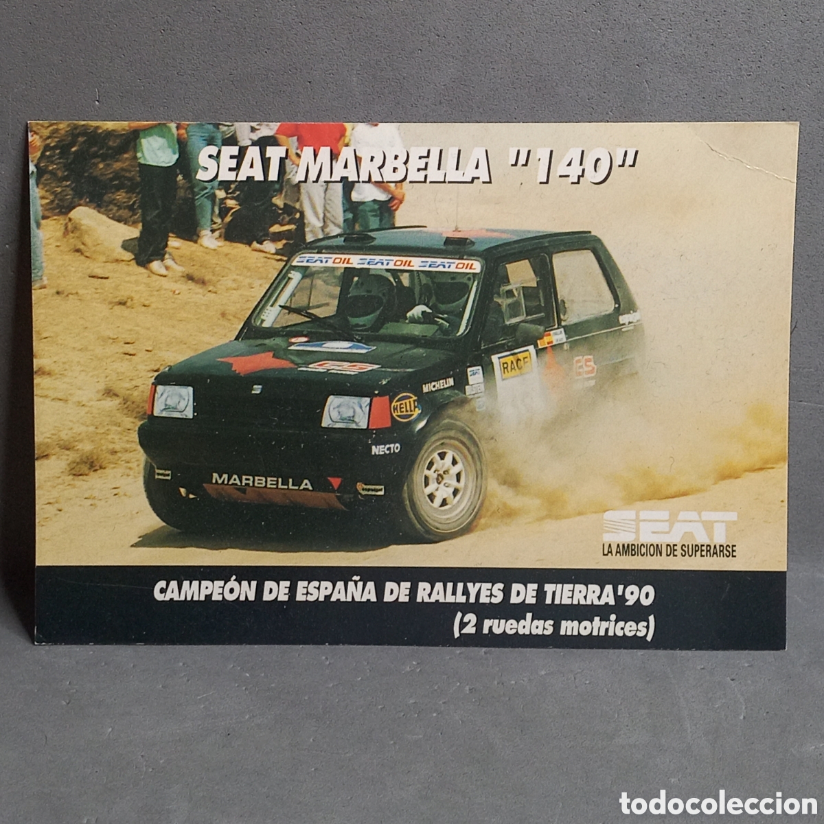 Sammelleidenschaft Sport: Antigua postal SEAT MARBELLA ''140'' Campe&oacute;n de Espa&ntilde;a de Rallyes de tierra '90 (2 ruedas motrices)