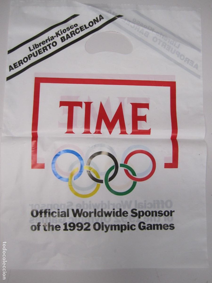 Colecionismo desportivo: bolsa plastico olimpiadas barcelona 1992 time aeropuerto barcelona