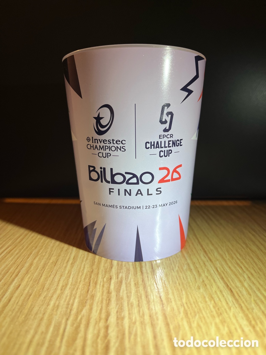 Coleccionismo deportivo: Vaso Bilbao 26 Finals.Investec Champions Cup Leinster Bordeaux.EPCR Challenge Cup Montpellier Ulster