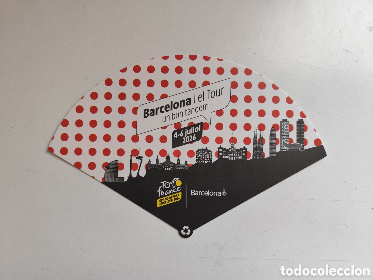 Colecionismo desportivo: Tour de Francia 2026. Habanico de Carton. Etapa Barcelona. Ciclismo